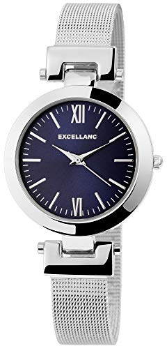 Akzent Damen-Uhr Meshband Edelstahl Hakenverschluß Elegant Analog Quarz 1800155