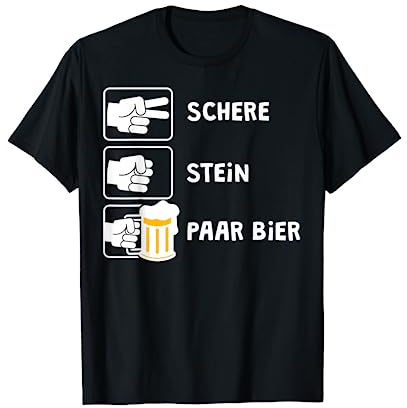 Schere Stein Paar Bier Lustiges Malle JGA Bier Spruch Party T-Shirt
