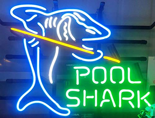 Pool Shark Hand Crafted Glass Tube neon Sign 17(w) insx13(h) ins Neon Sign Lights Beer Bar Sign