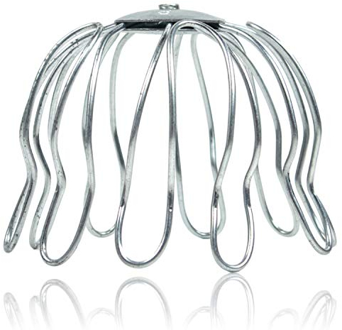 Laubfang Rinnensieb verzinkt 80 mm - Dachrinnen Sieb als Laubschutz für den Ablaufstutzen, Laubsieb korrosions- und UV-beständig, Laubfangkorb DN 80