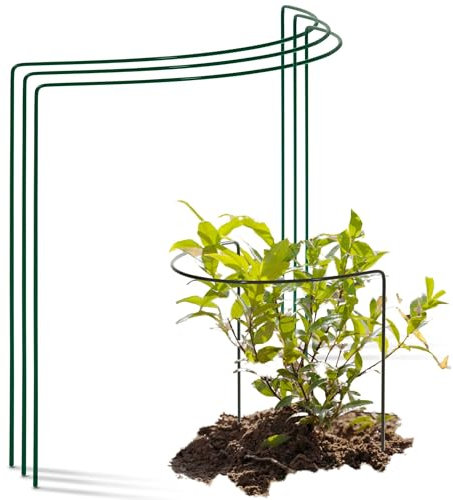 Novatool 3 Strauchstütze halbrund 40 cm Ø50 cm hoch grün Staudenhalter Blumenhalter Rankengewächs Pflanzenstütze Blumenstütze Staudenstütze Rankhilfe Strauchhalter Rosenstütze