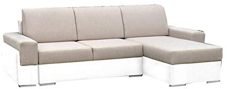 MOEBLO Ecksofa mit Schlaffunktion mit Bettkasten Sofa Couch L-Form Polstergarnitur Wohnlandschaft Polstersofa mit Ottomane Couchgranitur mit Bettfunktion - Aldo (Braun, Ecksofa Rechts)