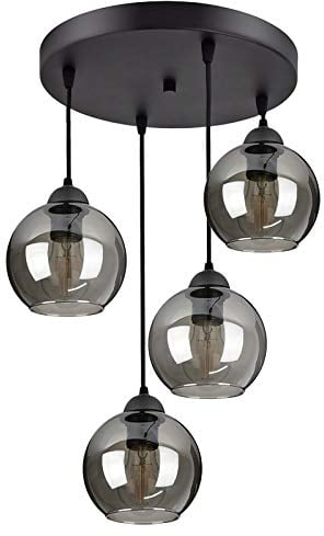 FKL DESIGN Home Deco Deckenlampe Pendellampe Hängelampe Wandlampe Tischlampe Leuchte Pendelleuchte Kugel Schwarz Grau Weiß Lampe aus Serie N100 verschiedene Varianten (EZ4)