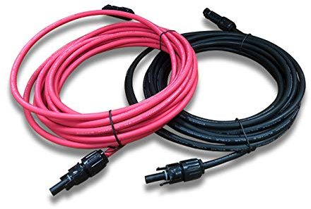 6 mm² 1 m Solar Cable, 1500 V Solar Cable Extension IP68 Flexible PV Extension Cable with Solar Plugs, for Solar Systems/Motorhomes (1 Metre)