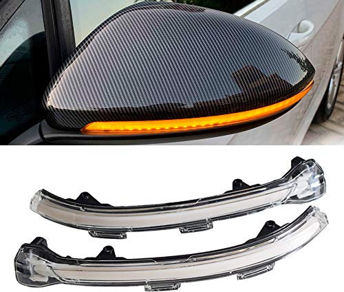 Hacreyatu Paire de clignotants dynamiques à LED pour VW Golf 7 MK7 GTI 7 R 7.5 Golf Sportsvan (coquille blanche (jaune))
