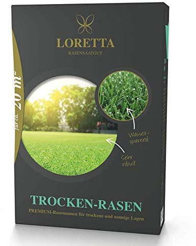 Loretta Trocken Rasen Premiumrasen mit Mantelsaat 0,6 kg für ca. 20nm²
