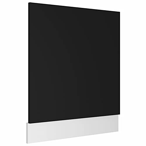 Tidyard Geschirrspülerblende mit Sockelleiste Geschirrspüler Frontblende Geschirrspülerfront Blende Spülmaschine Schwarz 59,5x3x67cm Spanplatte