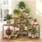 HOMKIRT Pflanzenständer für drinnen und draußen, 12 Etagen, Eckregal, Holzregal, Organizer, Display für mehrere Pflanzen, großer Leiterhalter, Blumenständer für Wohnzimmer, Terrasse, Veranda