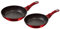BerlingerHaus Haus Burgundy 2er Set Bratpfannen Induktion 22-26cm, Aluminium, Antihaftbeschichtung Ökologisch Marmor ohne PFOA, Geeignet für Alle Herdarten, Glaskeramik, Gas BH-1612NF Rot Metallic
