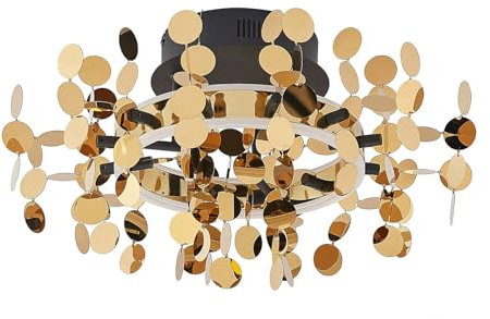Lucande LED Deckenlampe Glimmo dimmbar (Modern) aus Aluminium (1 flammig,) - Design Deckenleuchte Lampe Wohnzimmerleuchte