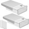 JIZIYRUO 2 Pcs Under Desk Drawers, Self-adhesive Hanging Pencil Drawer, Self-Adhesive Pop-up Hidden Under Desk Storage Box Desktop Organizer Drawer Tray for Home and Office (White)