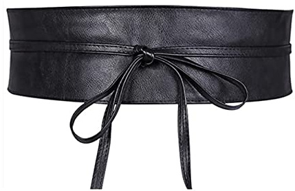 Liitata Damen Breiter Wickelgürtel Bindegürtel Obi Gürtel Leder Taille Band Taillengürtel Mode Kleidgürtel Cinch Gürtel Bogengürtel für Kleid Pullover Mantel Passen