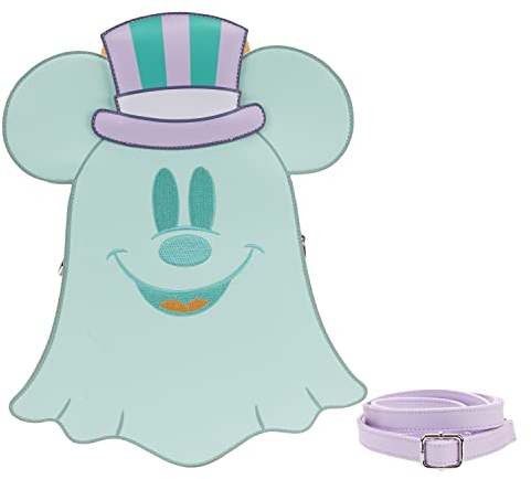 Loungefly Disney Pastel Ghost Minnie und Mickey GITD doppelseitige Umhängetasche