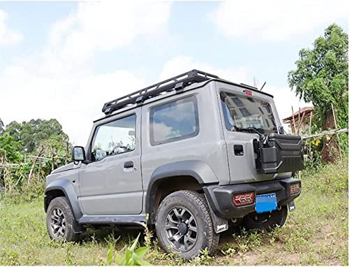FEHUN Relingträger Dachträger Dachgepäckträger Kompatibel für Suzuki Jimny JB64 JB74 2019 2020 2021 2022, Fahrradträger Dachboxen Dachgepäckablage Dachteile,B:with-Spot-Light-Hole