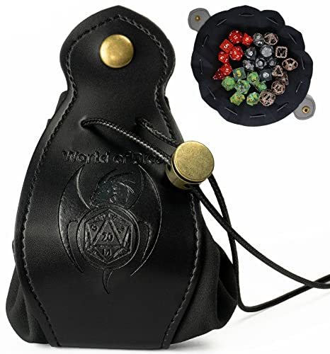 2in1 Würfelbeutel - Würfelaufbewahrung und Würfelunterlage, ideal für DND Würfel, Pen and Paper Zubehör, Geschenk, schwarz