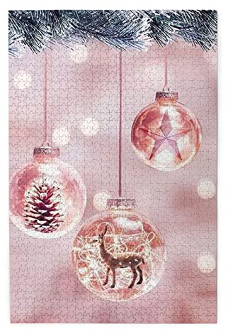 Rosa Weihnachtskugel-Puzzles sind geeignet für Erwachsene und Jungen und Mädchen. 1000-teiliges Puzzle