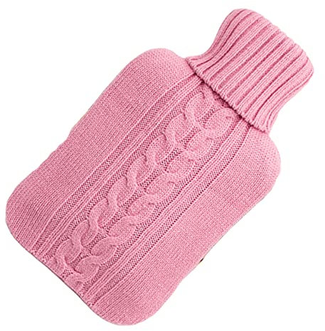 Abaodam Funda De Punto Premium Para Bolsa De Agua Caliente 1l Stitch Rosa Funda Para De