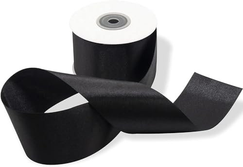 Decoraparty Ruban Noir épais 5 cm en Satin, Rouleau 25 m pour Décorations de fête, Bonbonnières, Gâteux, Fleurs, Faveurs de Mariage, Diplômes, Idées Cadeaux, Cartes de vœux Anniversaire et Nouvel An