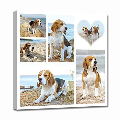 LZIMU individuelle Leinwand Wanddekoration mehrere Fotocollagen personalisierte Drucke mit Ihrem Bild individuelles Collagenbild für die Heimdekoration (Bild-12,30x30cm)