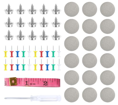 NVIYAM 90 Pieza Chinchetas Techo Coche Botones para Reparar Hebillas Juego de Reparación de Techo de Auto Grapas Techo Coche Gris Tornillo de Reparación Techo Coche con1 Destornillador 1 Cinta Métrica
