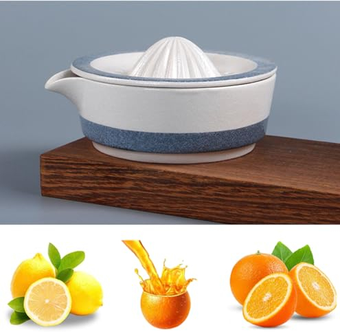 TINGJUNN Spremiagrumi manuale, in ceramica, per agrumi, arancia, lime, arancia, multiuso, per spremere arance, lime e altri frutti freschi, lavabile in lavastoviglie