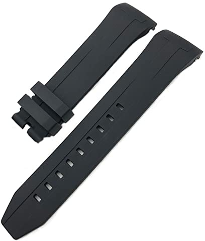 TIOYW Gummi Silikon Armband 22mm 21mm für Tissot T120417 Sea Star 1000 Serie Orange Schwarz Wasserdicht Tauchen Uhrenarmband, 22 mm, Achat