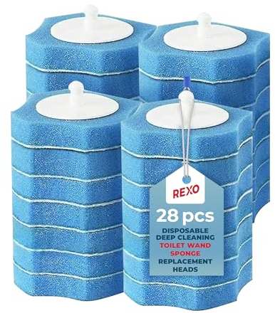 REXO - 40 PCS Disposable Toilet Brush Refills. Premium Replacement Refill Heads For No-Touch Hygienic Toilet Cleaning System Providing Effortless Bathroom Cleaning