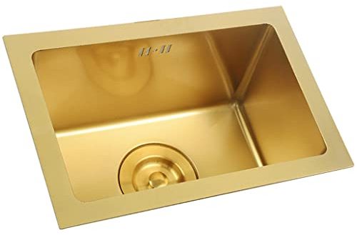 Küchenbar-Einzelbeckenspüle, Nassbar und Vorbereitungsspüle aus 304-Edelstahl und Vorbereitungsspüle mit Abfluss und Abflusskorb, Aufsatz- oder Unterbaumontage