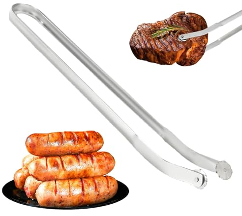 Pinces À Barbecue - Pince Cuisine Professionnel, Pince Barbecue En Acier Inoxydable, Pince De Cuisine Résistant À La Chaleur, Pince À Retourner Les Saucisses, Pinces À Grillades 38×5cm