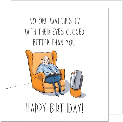 Edition Seidel Carte d'anniversaire carrée premium avec enveloppe. Carte de joyeux anniversaire pour mari, petit ami, TV, humour drôle (GQ335 SW024)