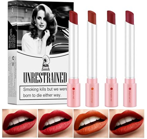 ChicNana 4-teiliges Lippenstift-Set, langanhaltendes Lipgloss-Set, wasserfest, nackt, Geschenk für Teenager-Mädchen, Frauen