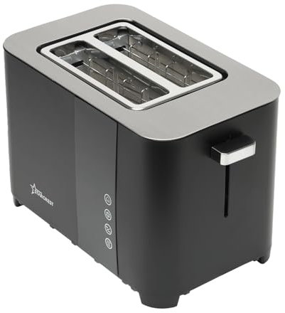 STARCREST Smart Toaster Mit Display - 2 Breite Schlitze für XXL Frühstücks-Toast Scheiben, 850 Watt, Schwarz Matt