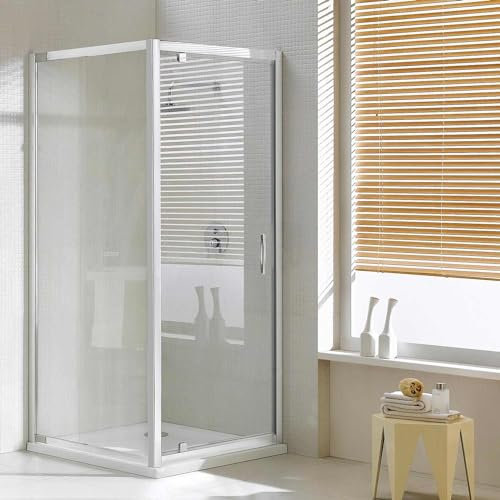Box Doccia Angolare 80x100 cm 1 Anta Battente in Cristallo Trasparente 6mm H198 Aalborg Duo