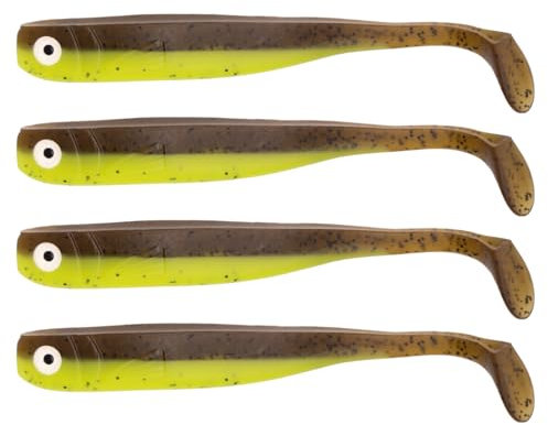 Zanderbait 16cm Kiwi, Angelköder, Kunstköder, Zanderbait, Zanderköder, Softbait, Gummifisch, Gummiköder, Lieferumfang 4 Stück.