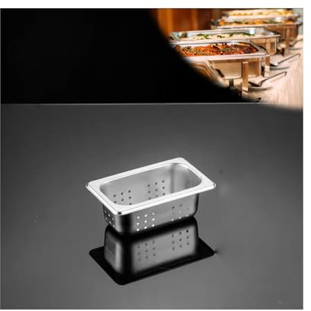 NJDQFA Gastronormbehälter,Zubehör Für Dampfgarer Dampfbacköfen,Edelstahl Restaurantbedarf Wiederverwendbar Dampf Hotel Wasserpfanne,1/9(17.5 * 11cm),6.5cm