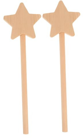 CIYODO 2stücke Zauberstab Für Feen in Sternform DIY-malstab Aus Holz Bastelstab Für Partys Unfertiger Fee-stab Zum Ausmalen