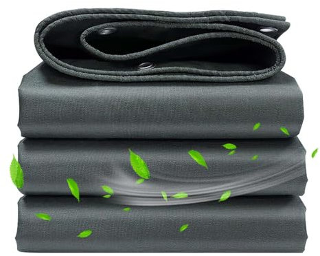 Heavy Duty 8.5x9m PVC Waterproof Tarpaulin with Grommets Thick Outdoor Tarp for Vehicle Pool Cover Boat Tent Construction Site