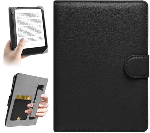 HoYiXi Universel Étui pour 6.8'',7 E-Book Reader Compatibilité Pocketbook/Tolino/Sony/Kindle Paperwhite/Kobo Clara HD/Kobo Clara 2E,6-7 Pouce eReader Cover Case, Noir