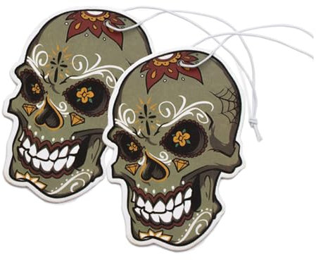 VmG-Store 2er Set Lufterfrischer Duftbaum Tuning fürs Auto Duftspender Air Freshener Duft lustiger Anhänger Design (159 Skull)