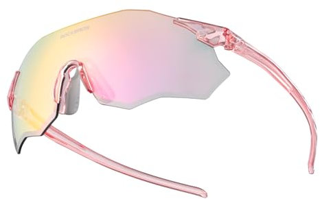 ROCKBROS Photochromic Cycling Glasses Sports Sunglasses for Men Women Cycling Sunglasses UV400 Protection TR90 Frame Fashion Windproof Eyewear Pink