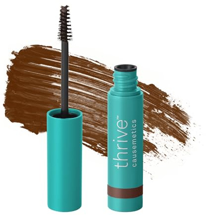 Thrive Causemetics Instant Brow Fix Semi-Permanent Eyebrow Gel, Waterproof Tinted Eye Brow Gel with Vitamin B5, Smudge-Proof, Long Lasting Definition, Vegan & Cruelty Free, Audrey (Medium Brown)