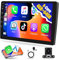 [Aggiornamento] Autoradio 2 DIN 4G+64G Qualcomm Wireless Apple CarPlay e Android Auto, Android Radio con schermo touch HD da 10'' con GPS/Bluetooth/Mirror Link/SWC/EQ/FM/RDS/Telecamera di retromarcia