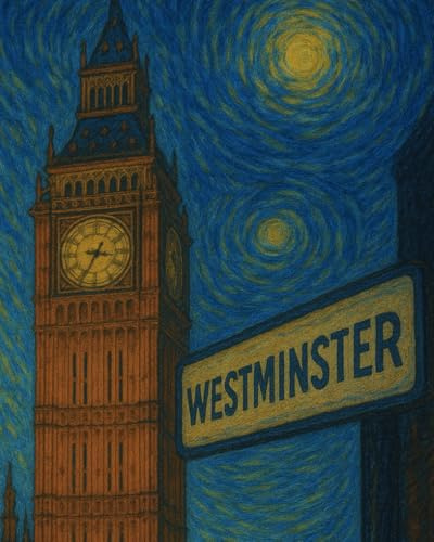 London van Gogh style notebook | 8x10 lined 100 pages | love London souvenir London journal notepad | get it done notebook
