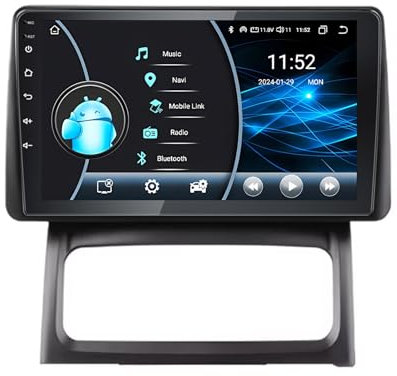 Android 15 Double Din Car Stereo 9 Inch Touch Screen Car Radio For Renault Clio 2 BB CB 2001 2002-2012 With Bluetooth FM WiFi SWC Android Auto Carplay GPS Navigation AHD Reverse Camera(Y400 8+128G)