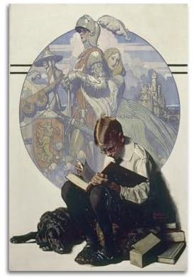 KANGZENG Norman Rockwell Malerwerke (Junge liest Abenteuergeschichte), Kunstposter, Bild, Leinwand, Wandmalerei, Kunst, Dekor, moderne Wohnkunstwerke, 60 x 90 cm