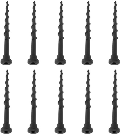 Lot de 10 vis de station de charge pour tondeuse à gazon compatibles avec Automower 105, 305, 308, Longueur 14 cm, Fixation Sol Sécurisée, Vis en Plastique Résistant, Outils de Jardin Noir