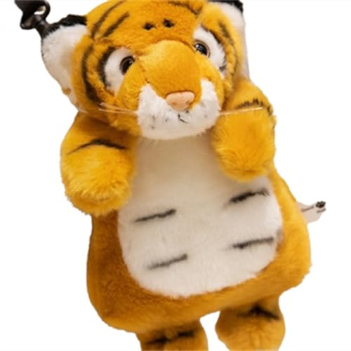 Xiyocadt Simulierte Tiger Umhängetasche,Niedlich Plüsch Stofftier Kuscheltier,Mutter und Sohn Tigerpuppe Plüschtier,Realistische Tiger Plüschtier Kinder Plüsch,Geschenk (30cm,B)