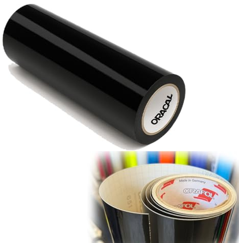 Pellicola Vinile Adesivo Oracal 651 – Nero Lucido 070 – Rotolo al Metro (Larghezza 126 cm) (1 metro)