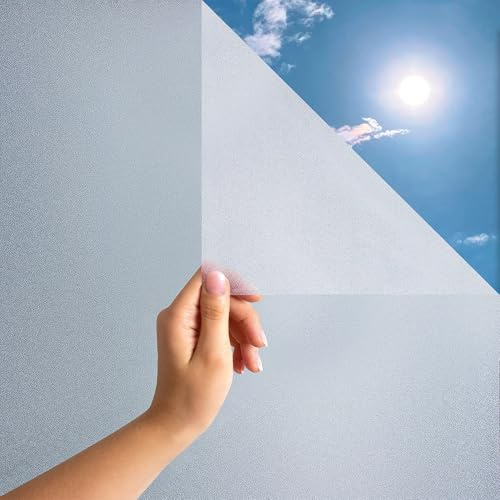 MARAPON Fensterfolie Blickdicht in Matt 0,60x10 m statisch haftende Sichtschutzfolie Fenster, Milchglasfolie Fensterfolie Blickdicht von aussen für Privatsphäre und UV-Schutz oder Fensterdekoration