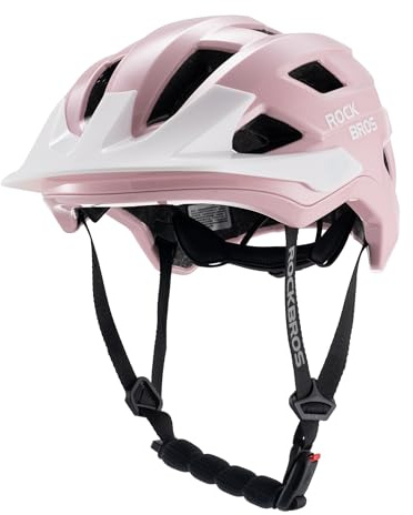 ROCKBROS Casco de Bicicleta MTB Carretera con Ajuste 54-58cm para Niños y Niñas, Casco Infantil para Deportes Aires Rosa